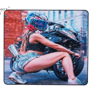Flying Fox mouse pad with sandy-grain diamond surface, low-friction X/Y tracking, conglomerate-texture natural rubber base, OEM/ODM customization
