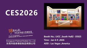 CES booth of Padmat Rubber at LVCC South Hall 35925 showcasing gaming mouse pad solutions