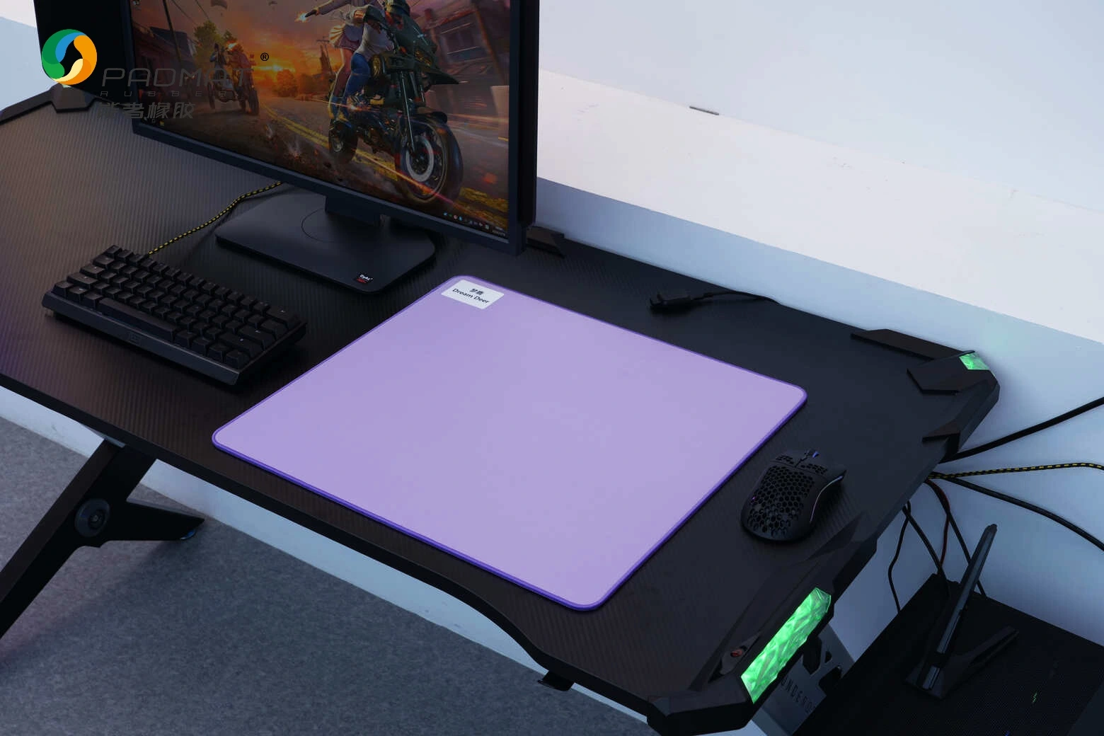 Balanced gaming mouse pad with textured fabric surface designed for consistent X/Y speed, precise control, and stable performance.