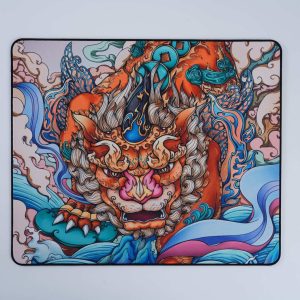 Cloth gaming mouse pad featuring a high-density bright woven fabric surface and natural rubber base for smooth control and stability.