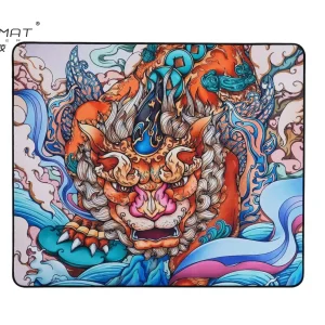 Cloth gaming mouse pad featuring a high-density bright woven fabric surface and natural rubber base for smooth control and stability.