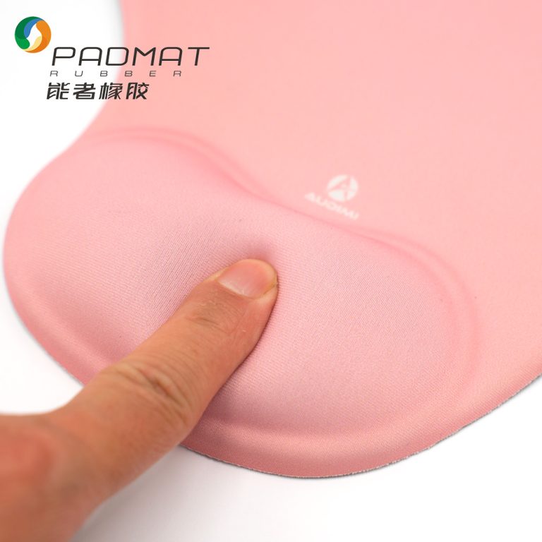 Ergonomic pink wrist rest mouse pad, a comfortable product from professional mouse pad manufacturer.